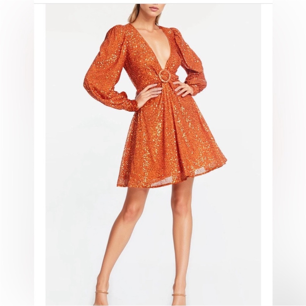 ONE33 Social Olivia Deep-V Sequin Mini Dress New